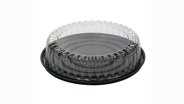 Black base Clear Cake Container with Clear Lid