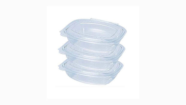 Hinged Lid Oval Salad Clear Container
