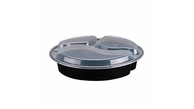Round Compartment Black base Containers